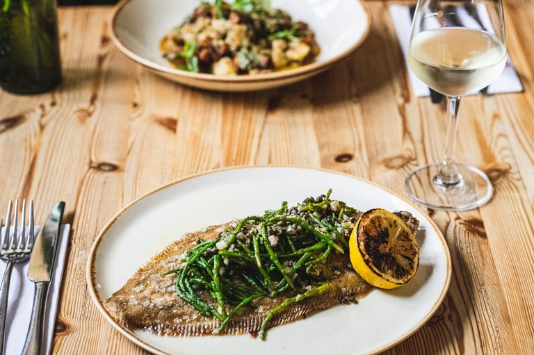 Fish dish at The Elm Tree Inn
