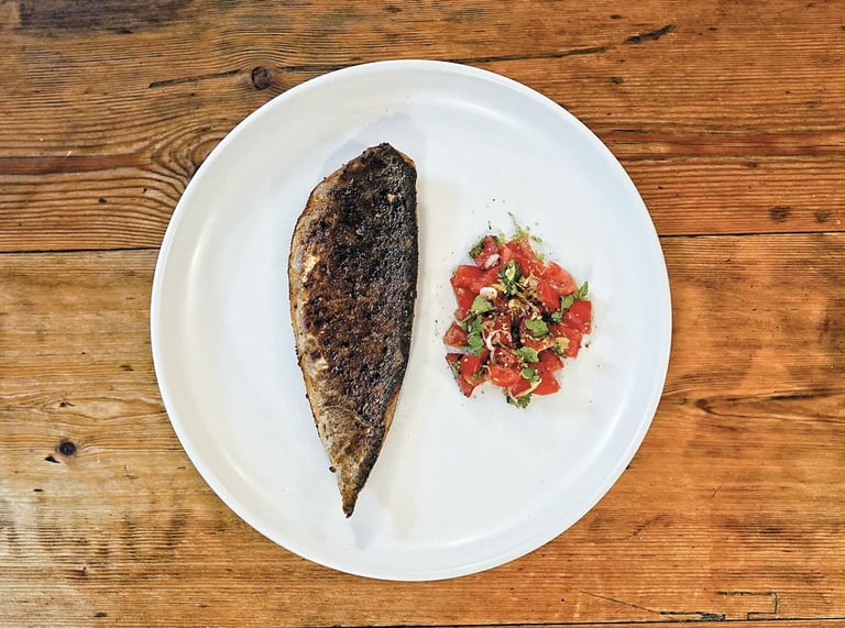 Blackened mackerel