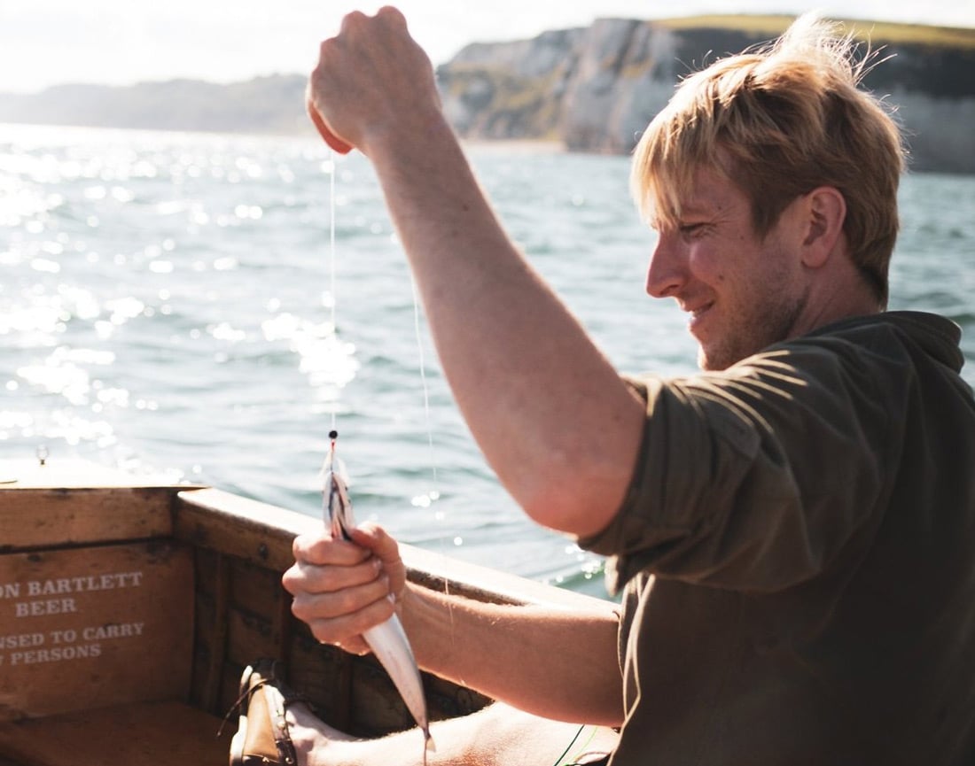 Mackerel fishing at Glebe House, east Devon