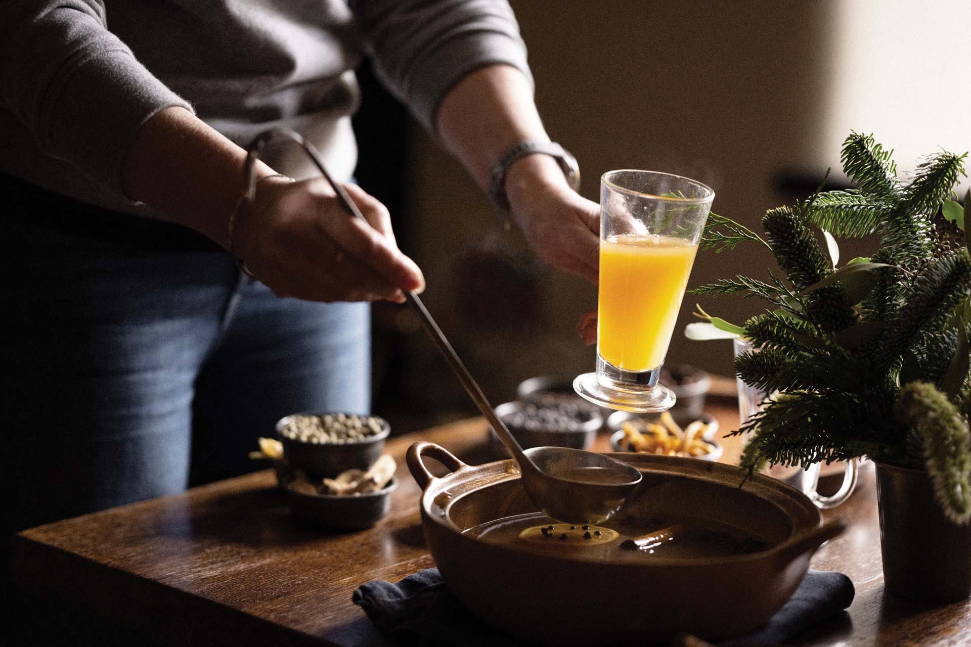 Mulled cider at The Farmers Arms pub in Woolsery