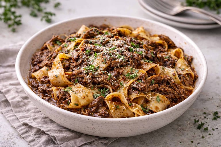 Slow-cooker recipes. Beef ragu parpadelle