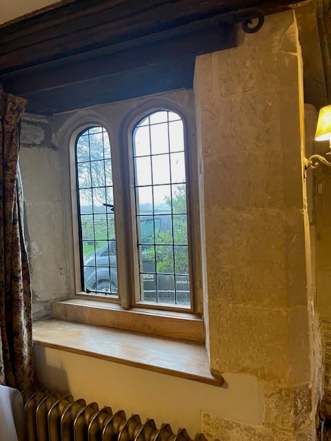 double panel stone mullion window