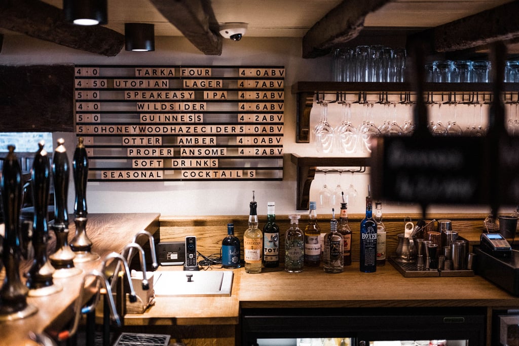 bar list, the farmers arms in woolsery, pubs in devon
