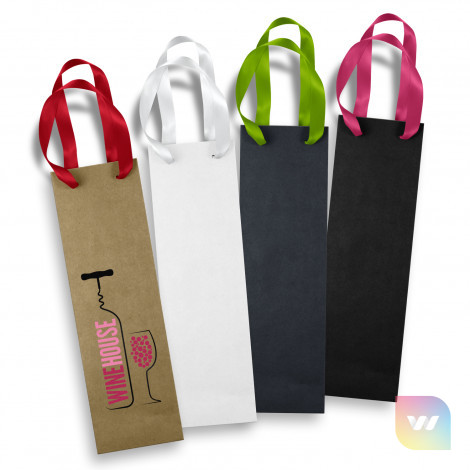 125054 - Wine Ribbon Handle Paper Bag