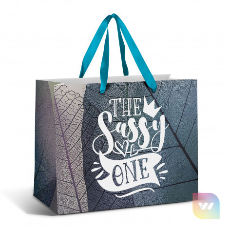 127179 - Large Ribbon Handle Paper Bag - Full Colour