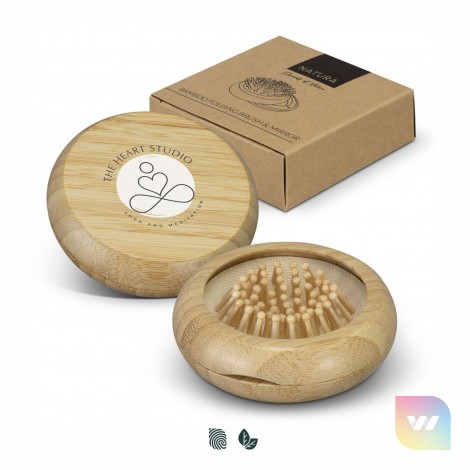 125992 - NATURA Bamboo Brush and Mirror