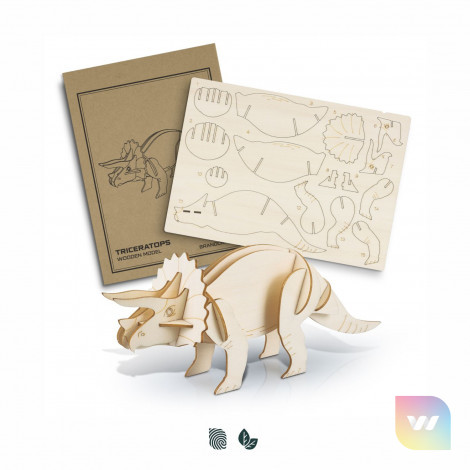 124056 - BRANDCRAFT Triceratops Wooden Model