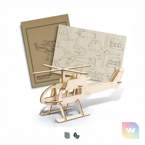 124040 - BRANDCRAFT Helicopter Wooden Model