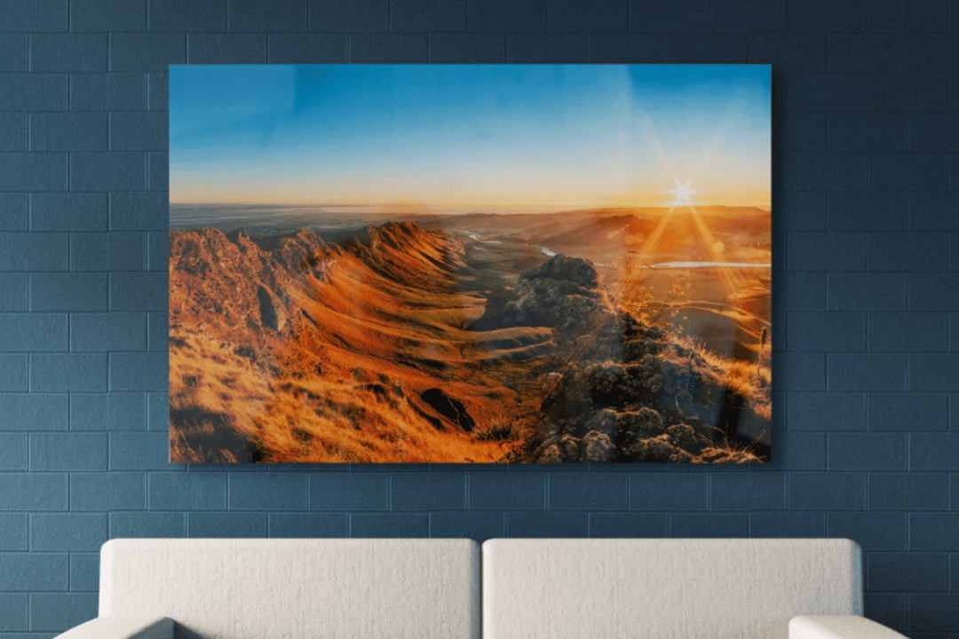 Acrylic landscape on wall