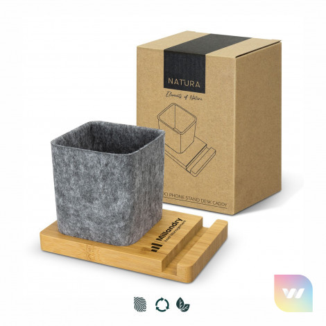 127793 - NATURA Bamboo Phone Stand Desk Caddy