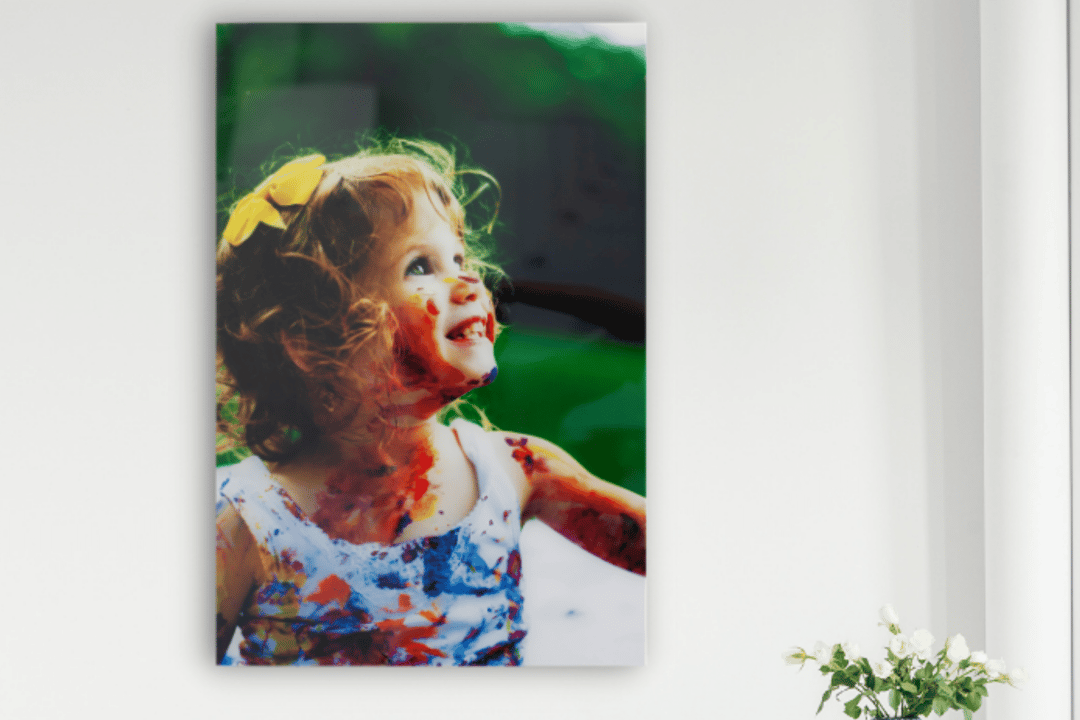 Printed photo on wall