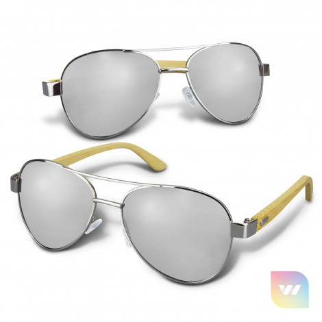 120338 - Aviator Mirror Lens Sunglasses - Bamboo