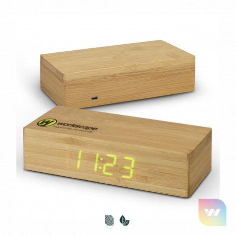 121419 - Bamboo Wireless Charging Clock