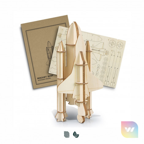 124051 - BRANDCRAFT Rocket Ship Wooden Model