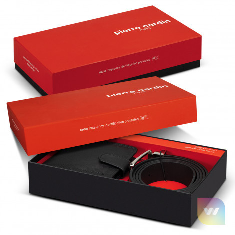 121124 - Pierre Cardin Leather Wallet and Belt Gift Set