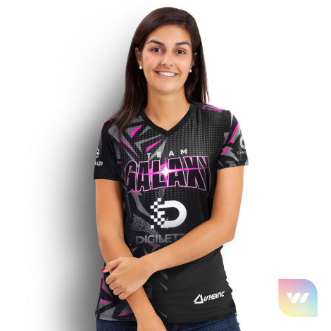 121177 - Custom Womens Sports V-Neck T- Shirt