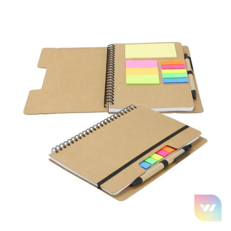 129579 - Kraft Notebook with Notes and Flags