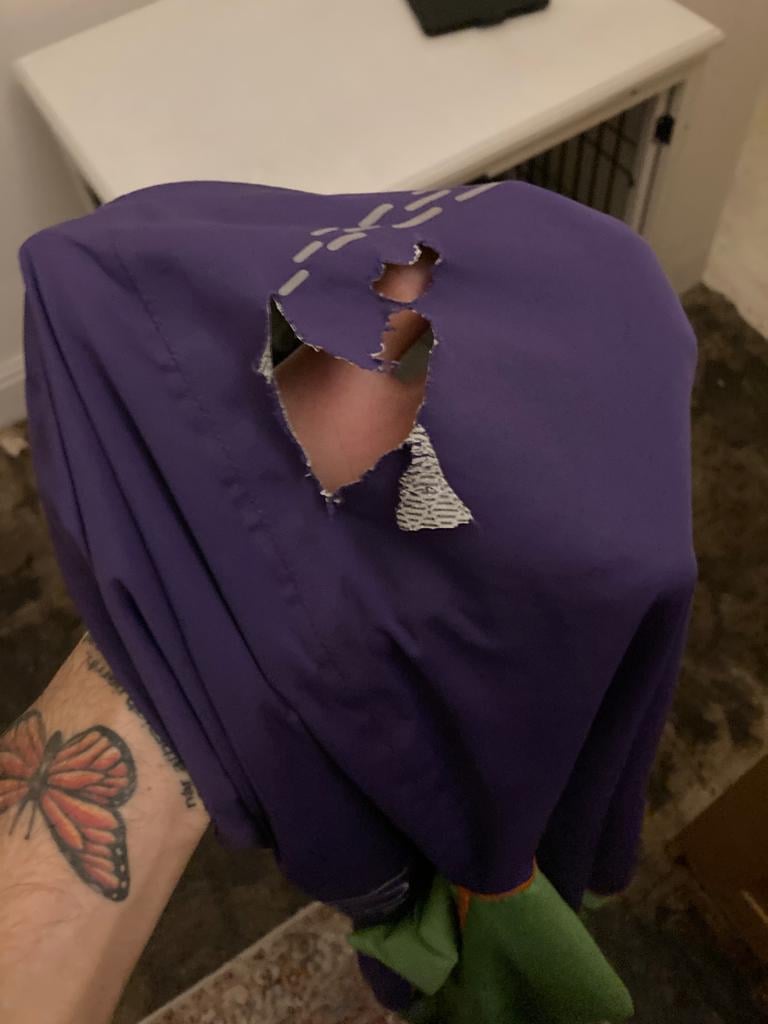 Back of Jacket with A Hole