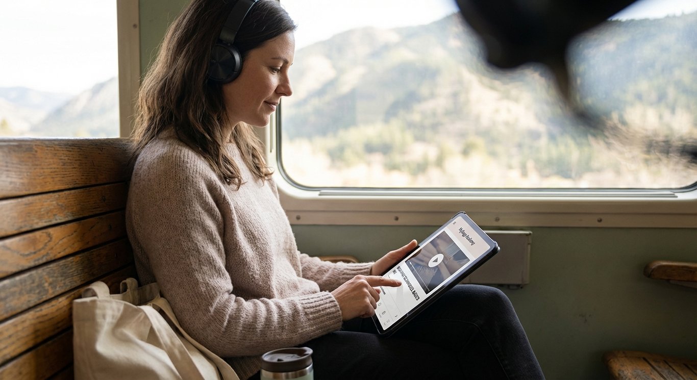 MyRugy Academy app on mobile device, weaving tutorial in progress.