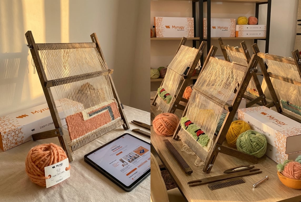 MyRugy home studio vs professional workshop, consistent loom standards.
