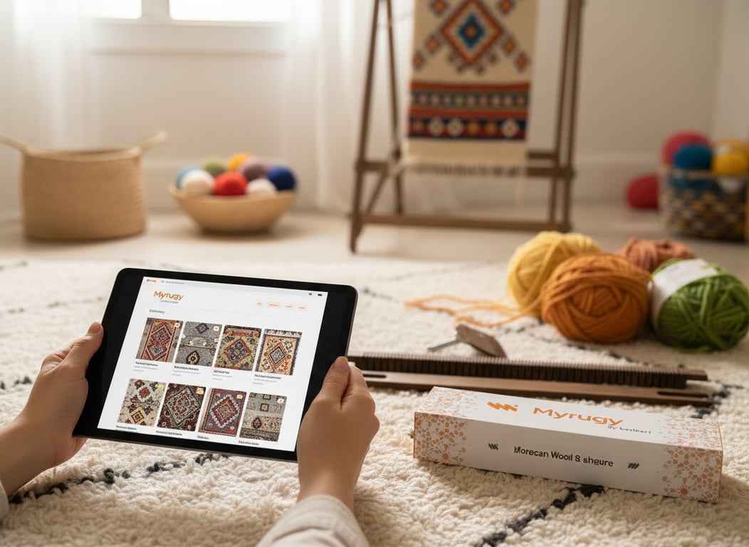 Tablet displaying MyRugy Academy patterns, a library of blueprints.