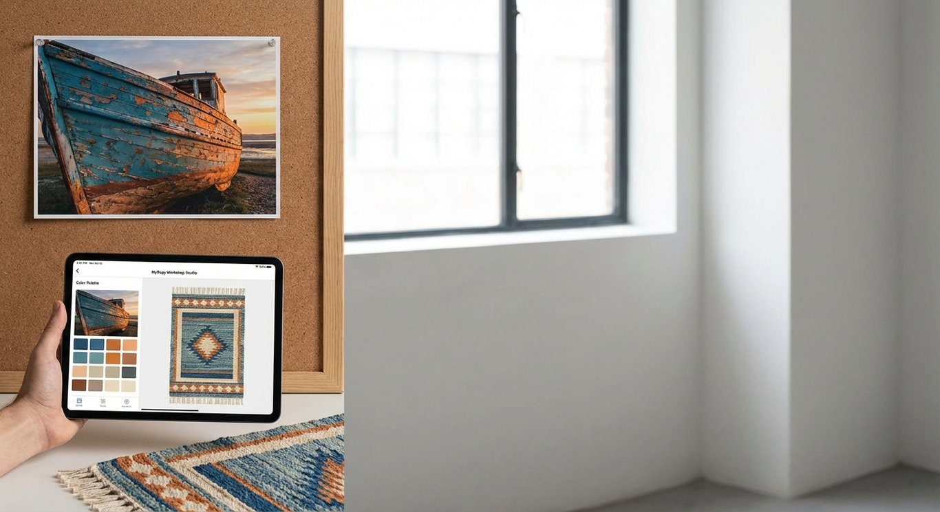 Travel photo inspiring a weaving design using MyRugy Workshop Studio.