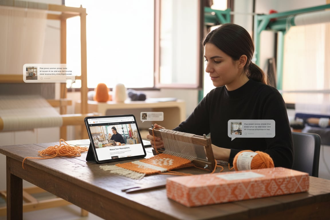 MyRugy Academy tutorial, promoting mindfulness through accessible weaving education.