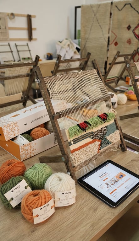 MyRugy intermediate weaving textures: Soumak, Loop Pile, Color Blending.