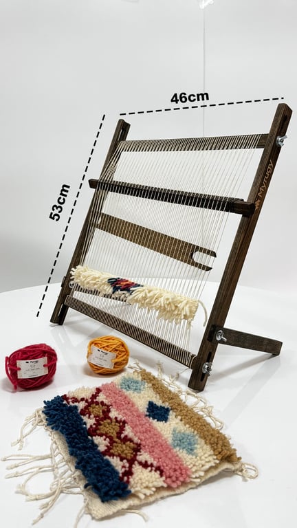 MyRugy loom dimensions, optimized for ergonomic rug tufting.
