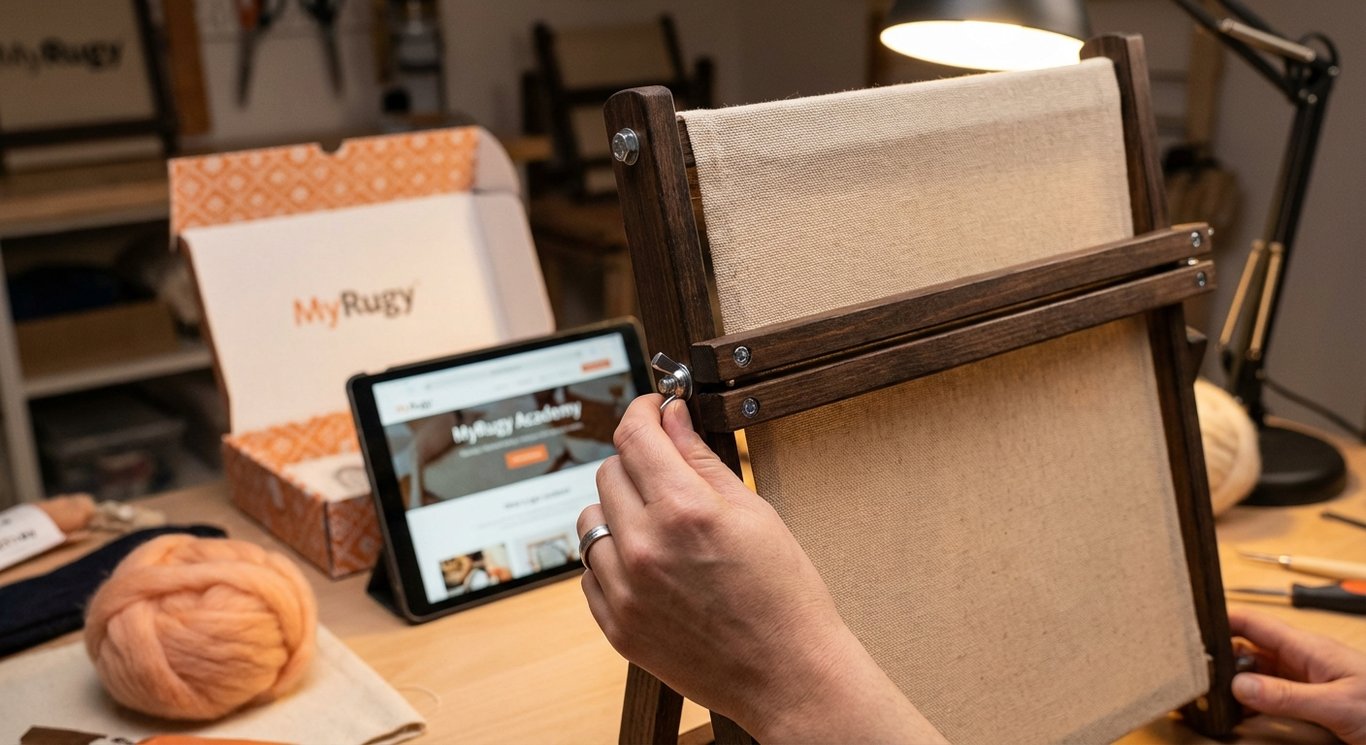 Proper cloth tension on a MyRugy Loom.