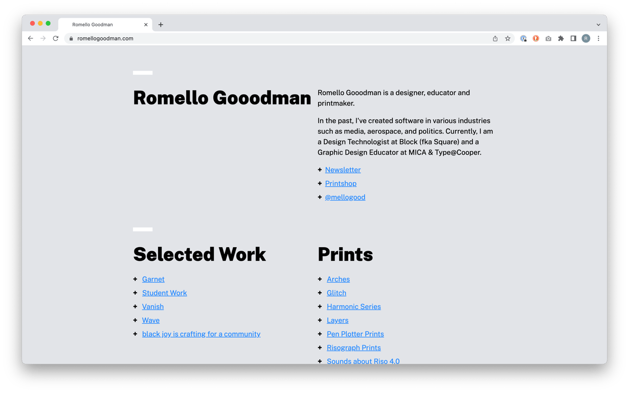 Website redesign screenshot