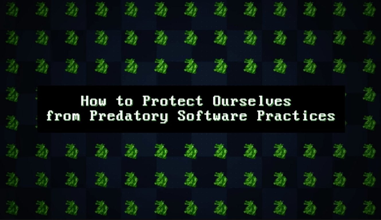 Screenshot showing ways to resist for-profit creative software