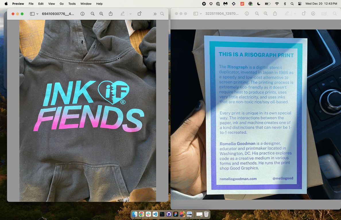 Gradient hoodie and flyer comparison