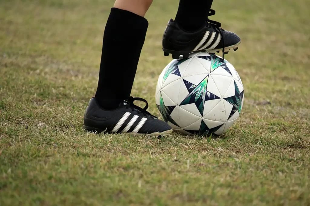 Foot on a football