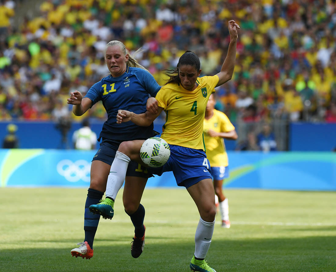 Rio de Janeiro - Brazil, July 10, 2018, Brazilian women's soccer team against the women's team of Sweden in the MaracanÃ£ Stadium