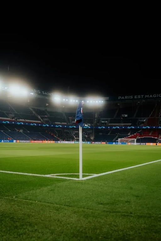PSG Football Stadium Corner Flag Night