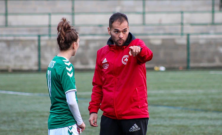 Soccer Coach and Player