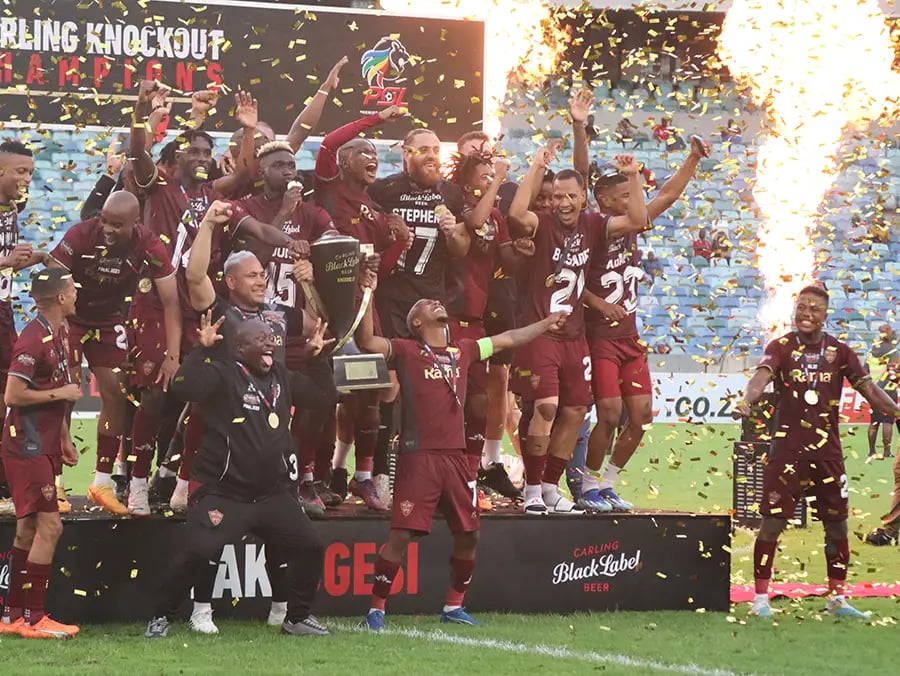 Stellenbosch FC players celebrate