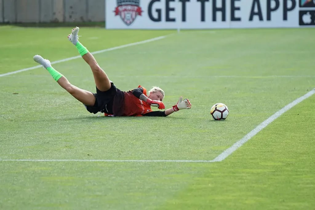 Goalkeeper stopping a ball