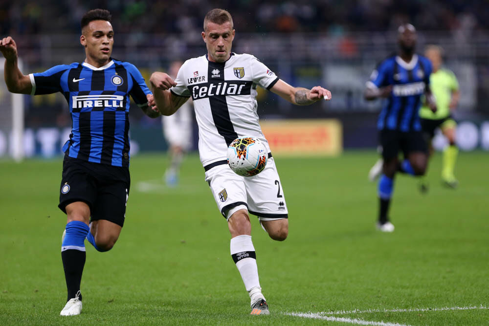 Milano, Italy. 26th October 2019. Italian Serie A. FC Internazionale vs Parma Calcio. Simone Iacoponi of Parma Calcio.