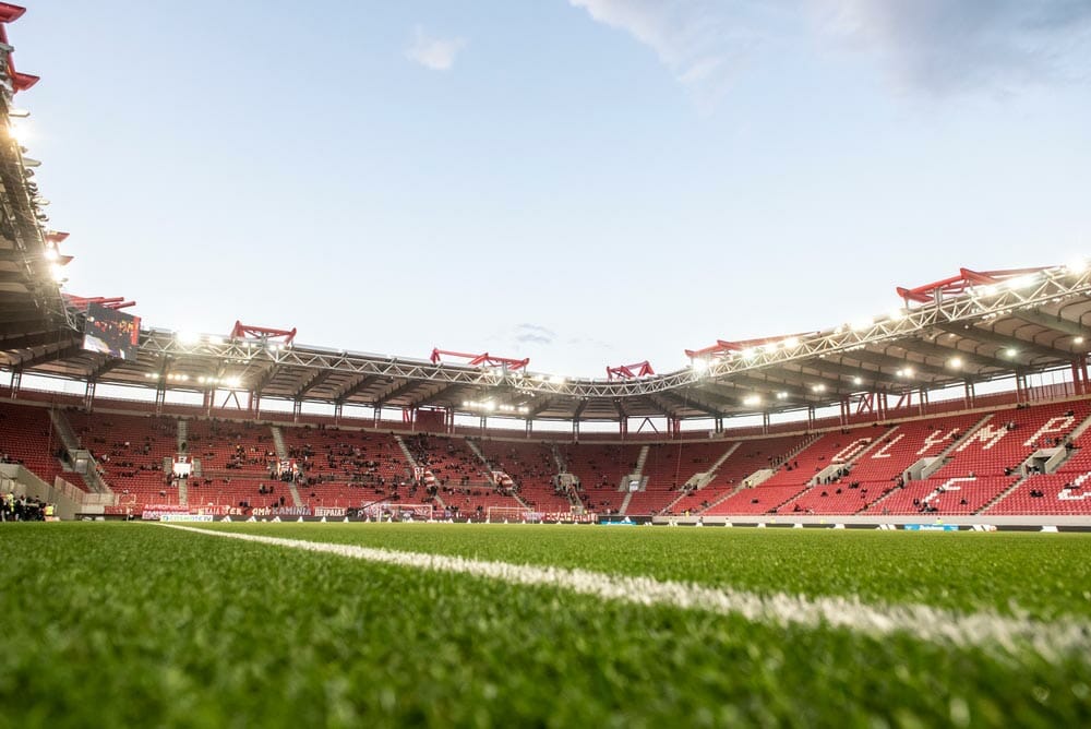 Olympiacos's stadium Georgios Karaiskakis during a Greek Superleague soccer game between Olympiacos FC and PAOK FC.