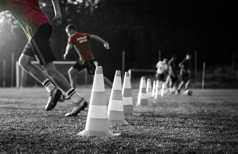 Football Players Doing Aerobic Training