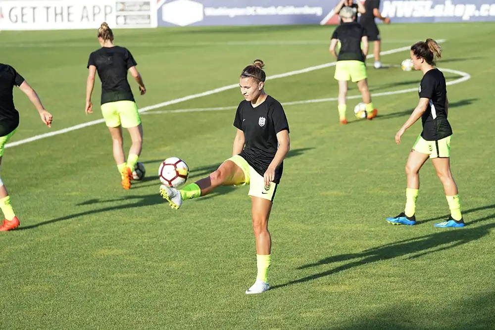Female Soccer Players in Training Session