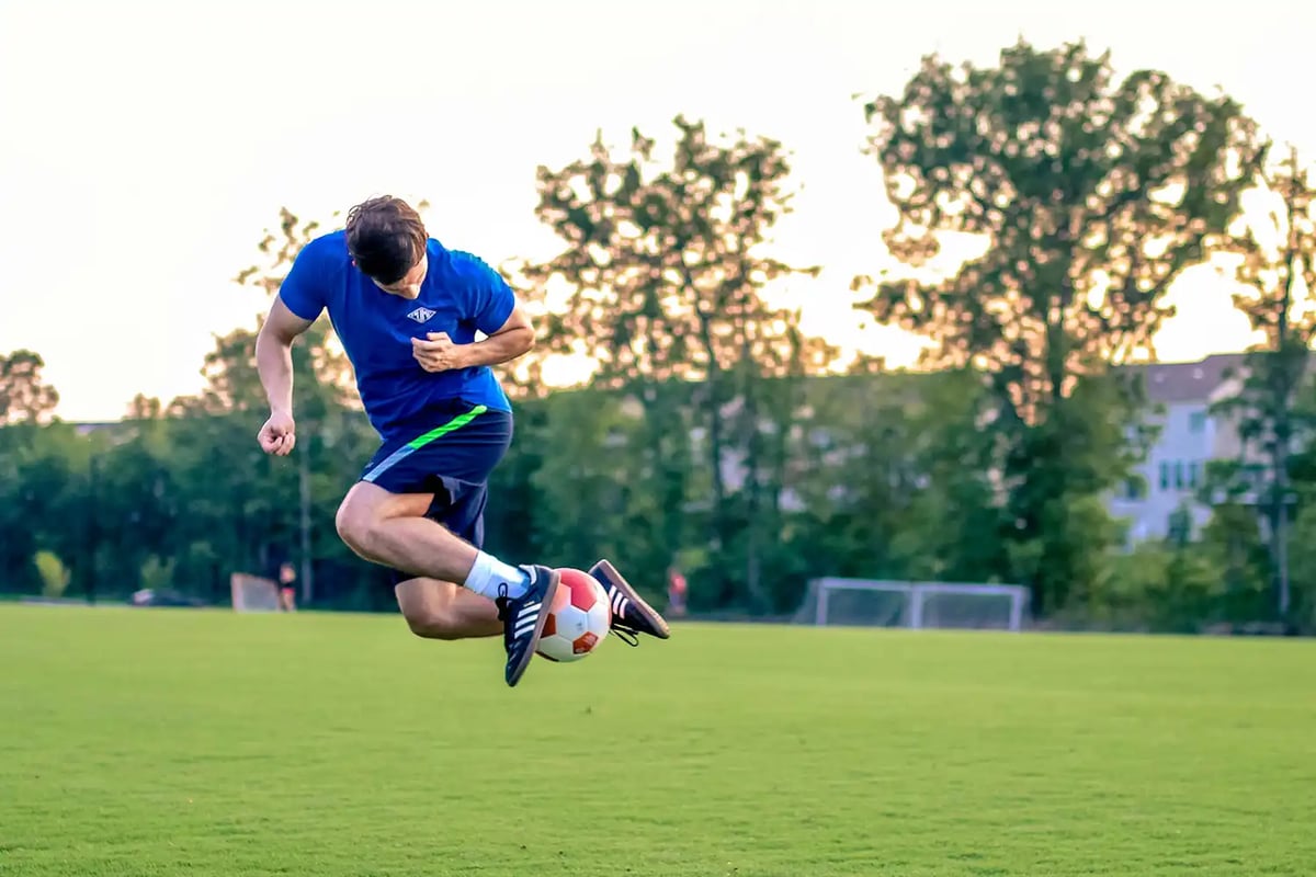 a footballer doing some skill tricks