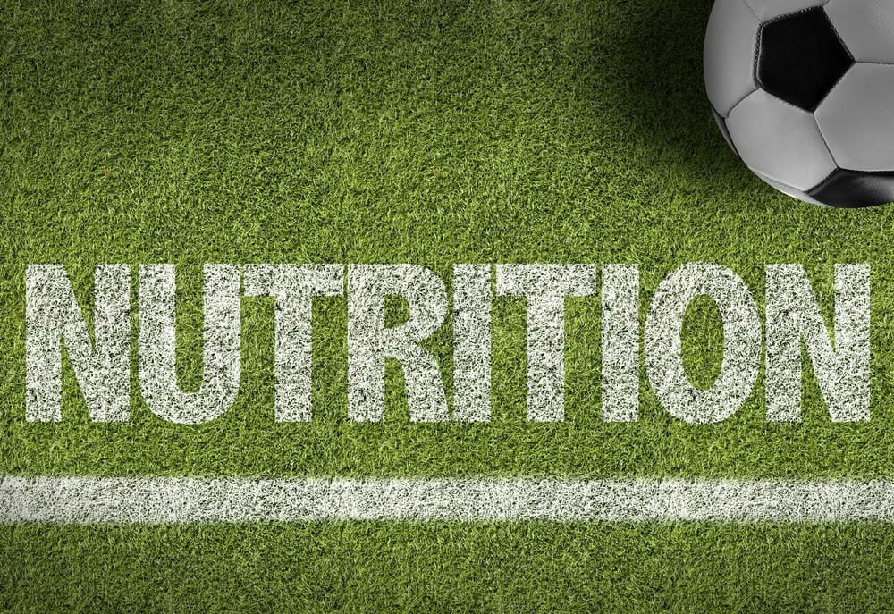 Soccer field with the text: Nutrition