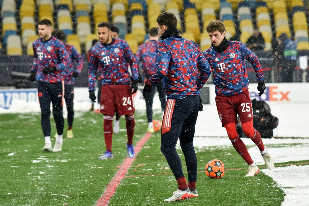 Kyiv, UKRAINE - November 23, 2021: Thomas MÃ¼ller Player during the UEFA Champions League match between FC Dynamo Kiev (Ukraine) vs FC Bayern Munich (Germany), Ukraine