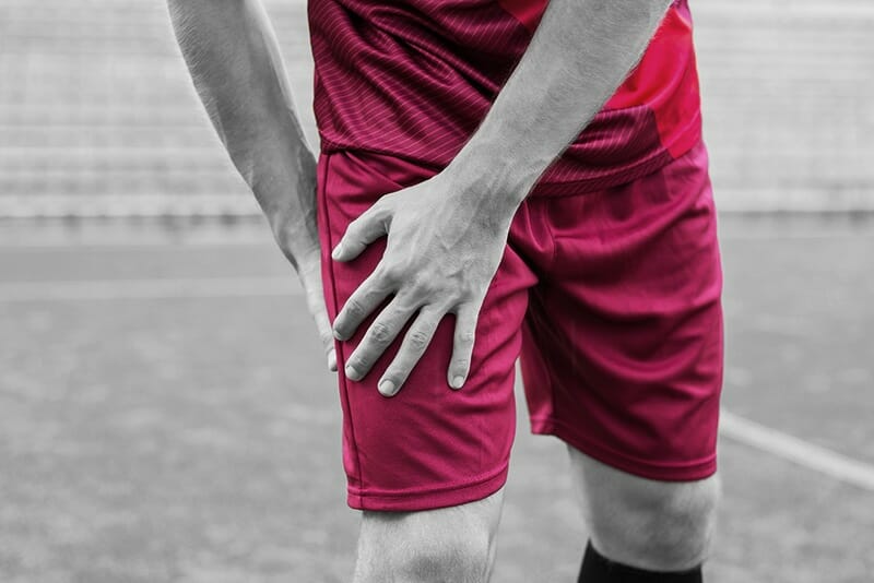 Player with hip injury