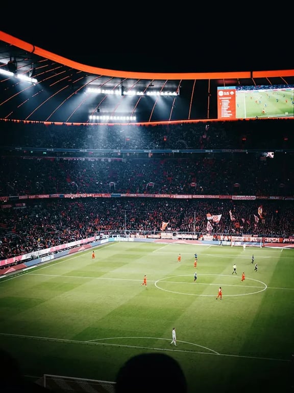 Soccer match at night