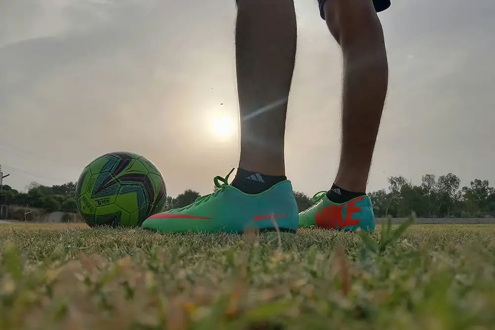 legs of a footballer