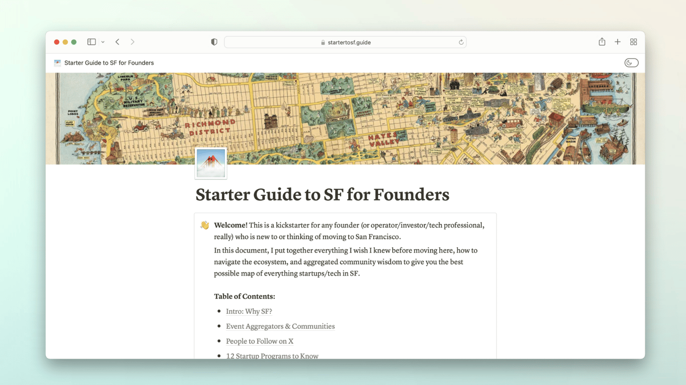 Starter Guide to SF for Founders